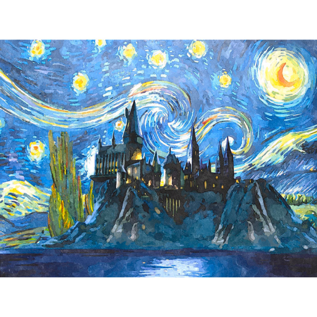 hogwarts-at-starry-night-paint-by-number-kit