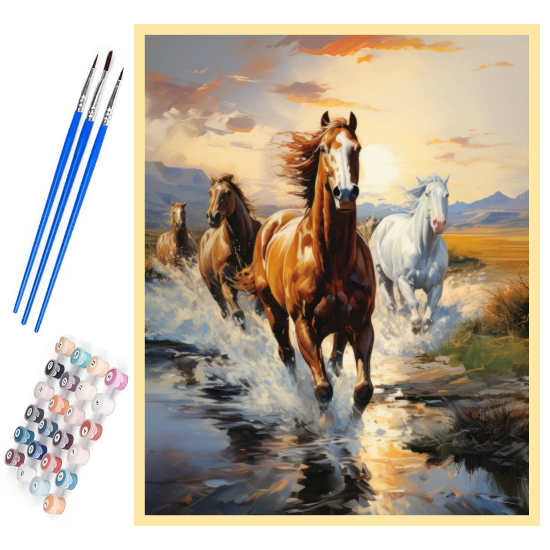 horses-at-sunset-paint-by-number-kit