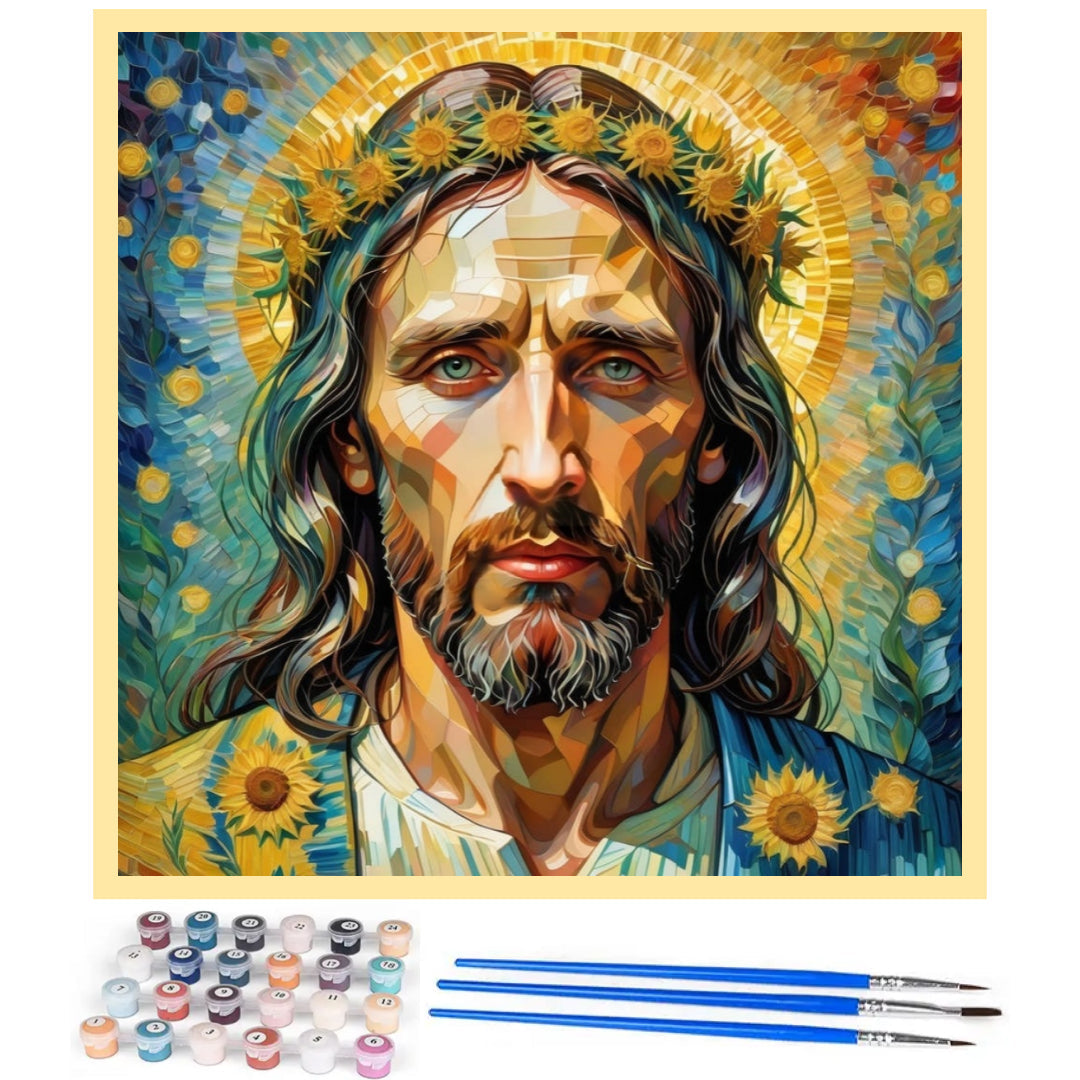 jesus-with-sunflowers-paint-by-number-kit