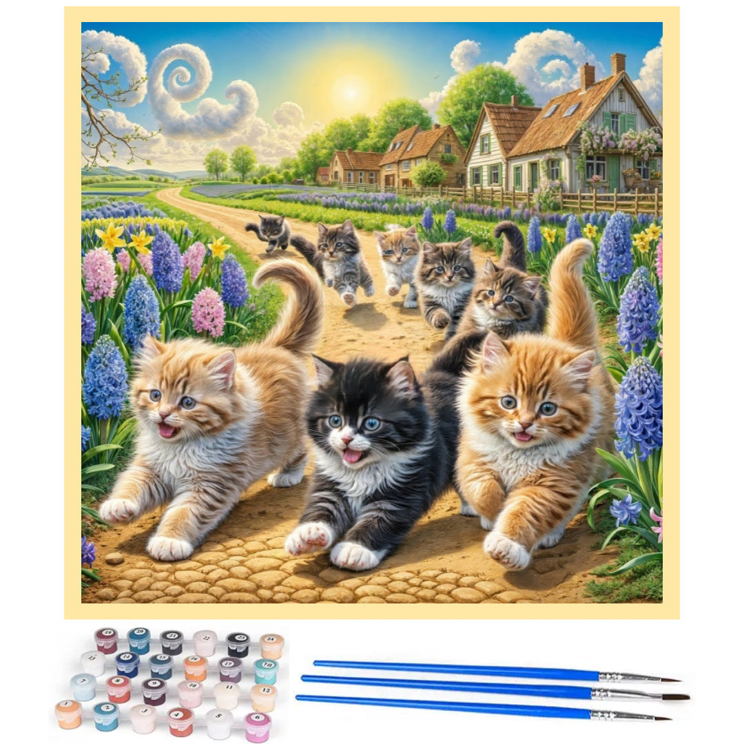 kittens-taking-a-stroll-paint-by-number-kit
