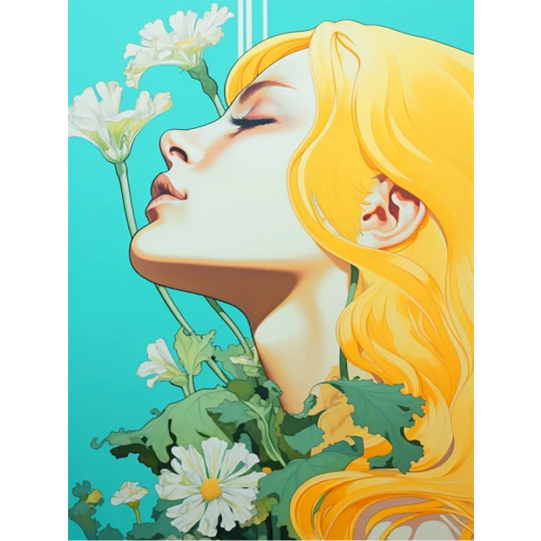 lady-smelling-a-flower-paint-by-number-kit