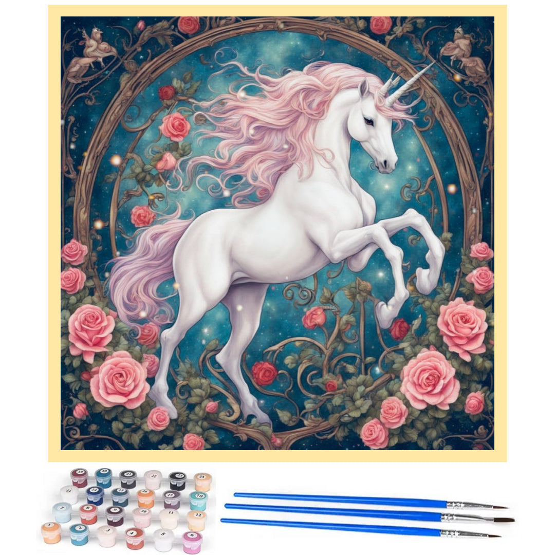 lady-unicorn-with-pink-roses-paint-by-number-kit