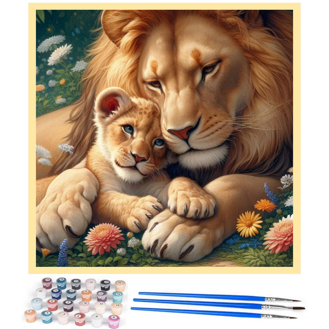 lion-family-time-paint-by-number-kit