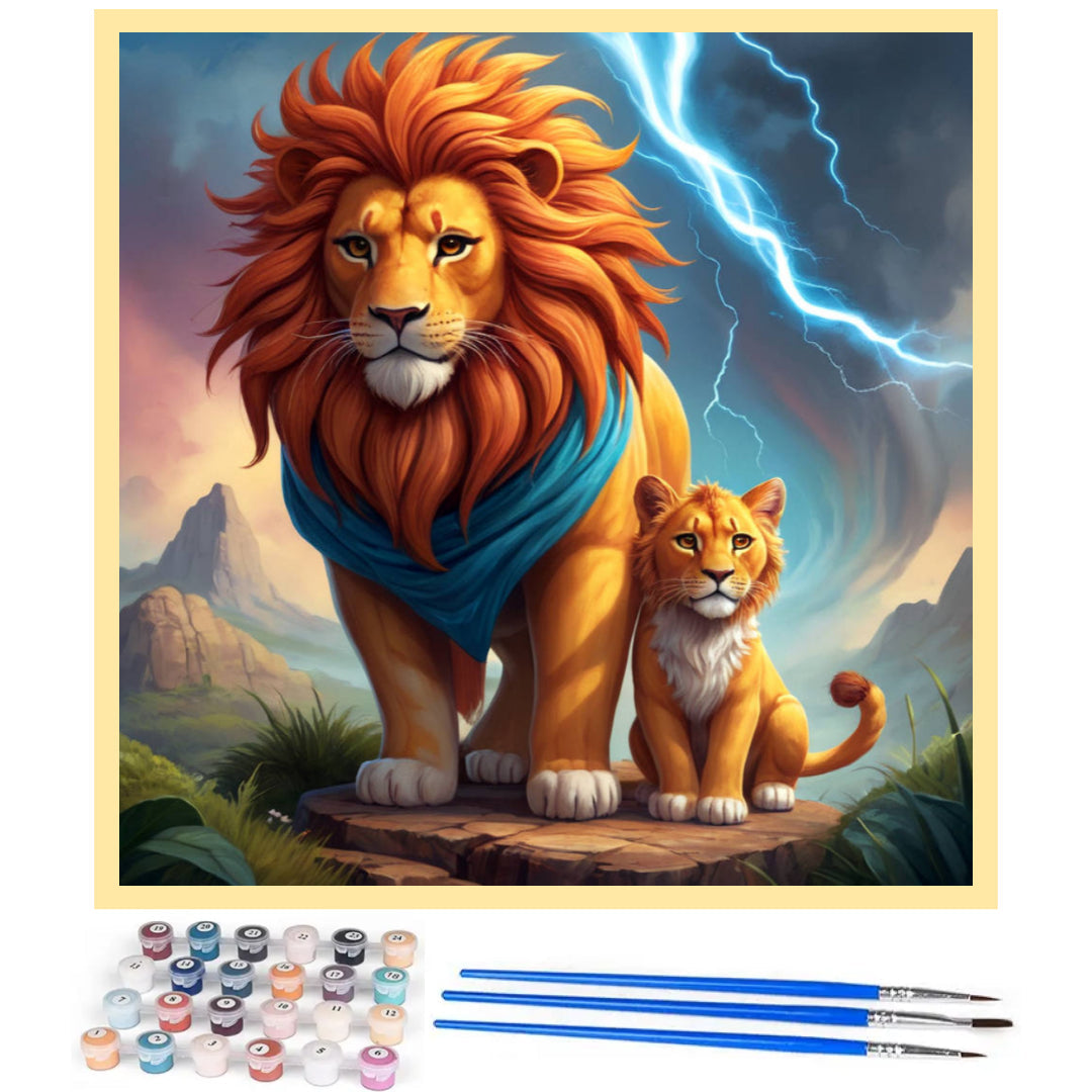 lion-father-and-son-paint-by-number-kit
