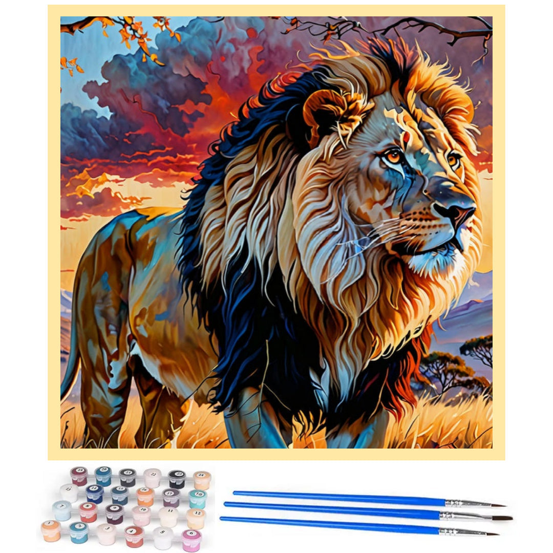 majestic-lion-at-sunset-paint-by-number-kit