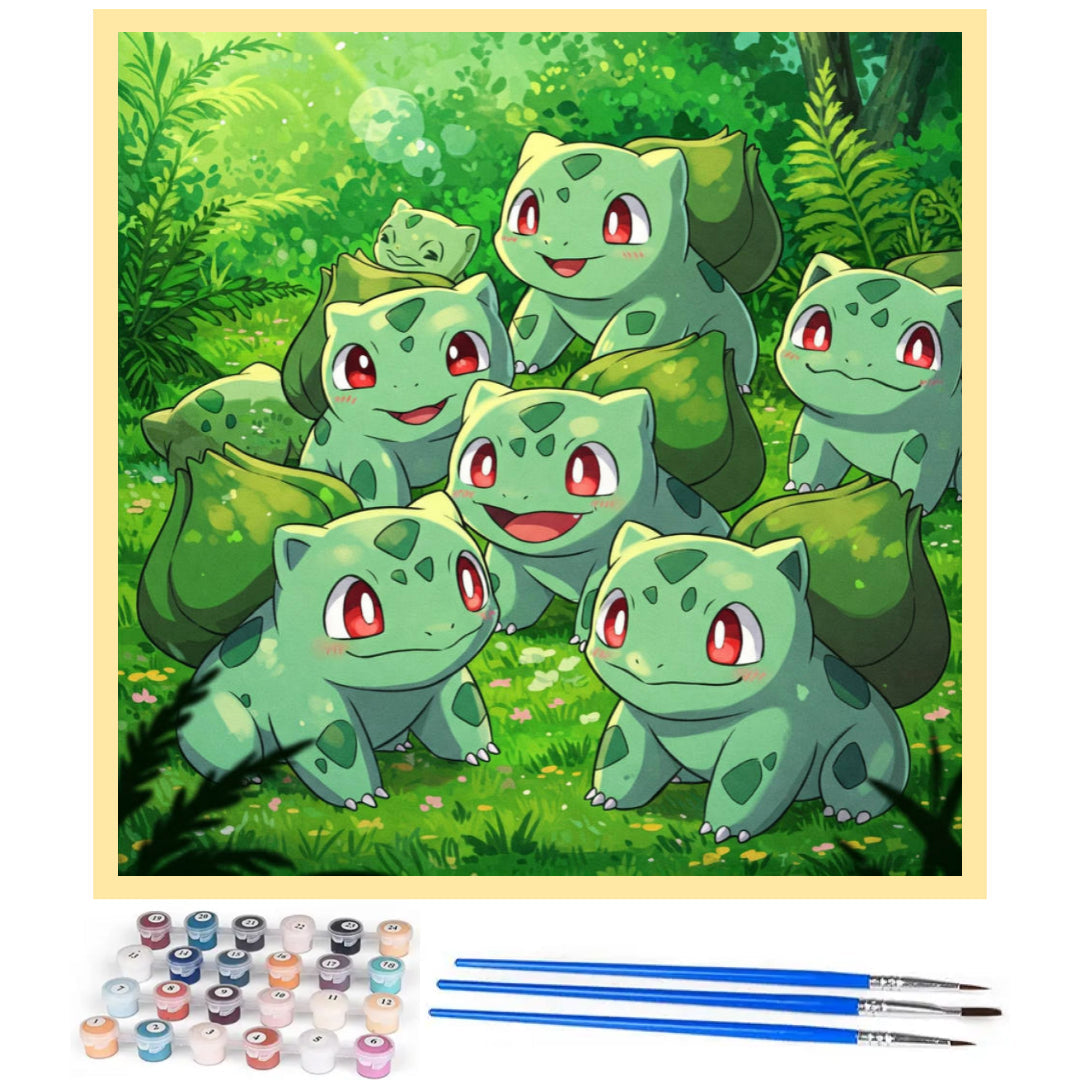 many-bulbasaurs-paint-by-number-kit