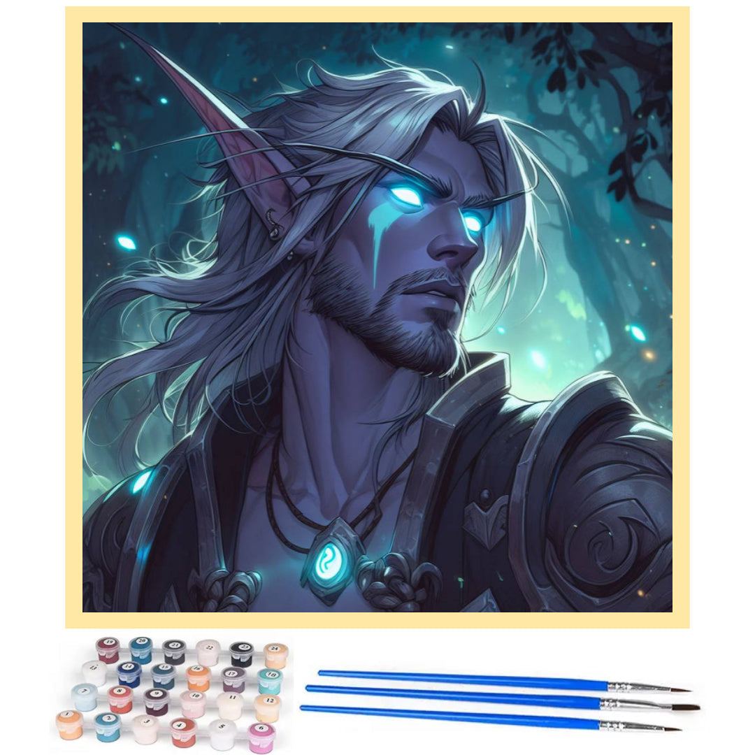 night-elf-warcraft-paint-by-number-kit