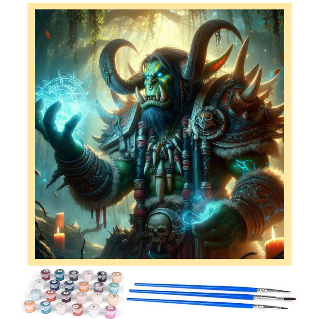 ork-warlock-warcraft-paint-by-number-kit