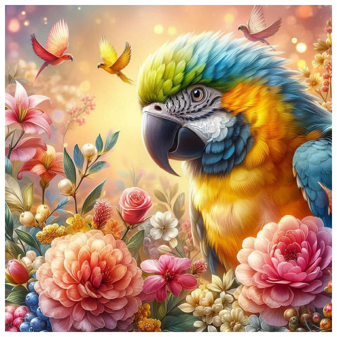 parrot-in-flowers-paint-by-number-kit
