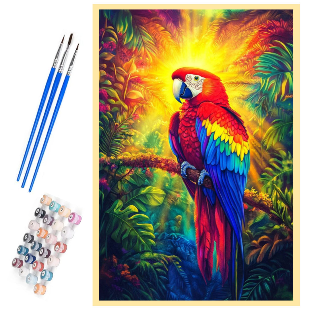 parrot-in-forest-paint-by-number-kit
