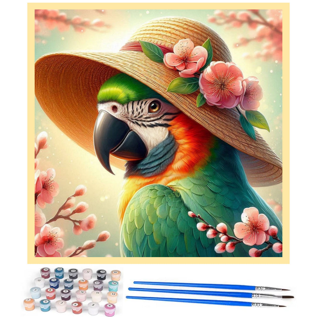 parrot-in-sunhat-paint-by-number-kit