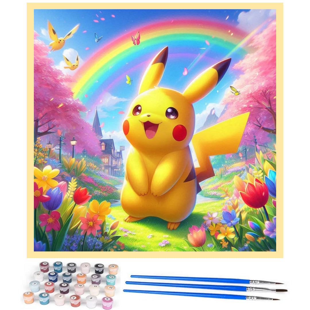 pikachu-in-rainbow-garden-paint-by-number-kit
