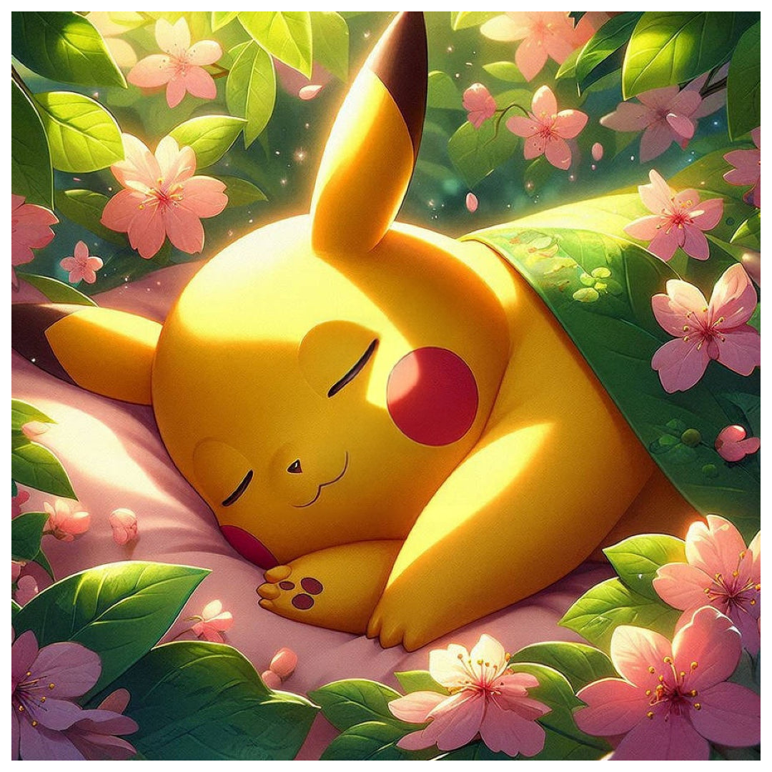 pikachu-sleeps-in-forest-paint-by-number-kit