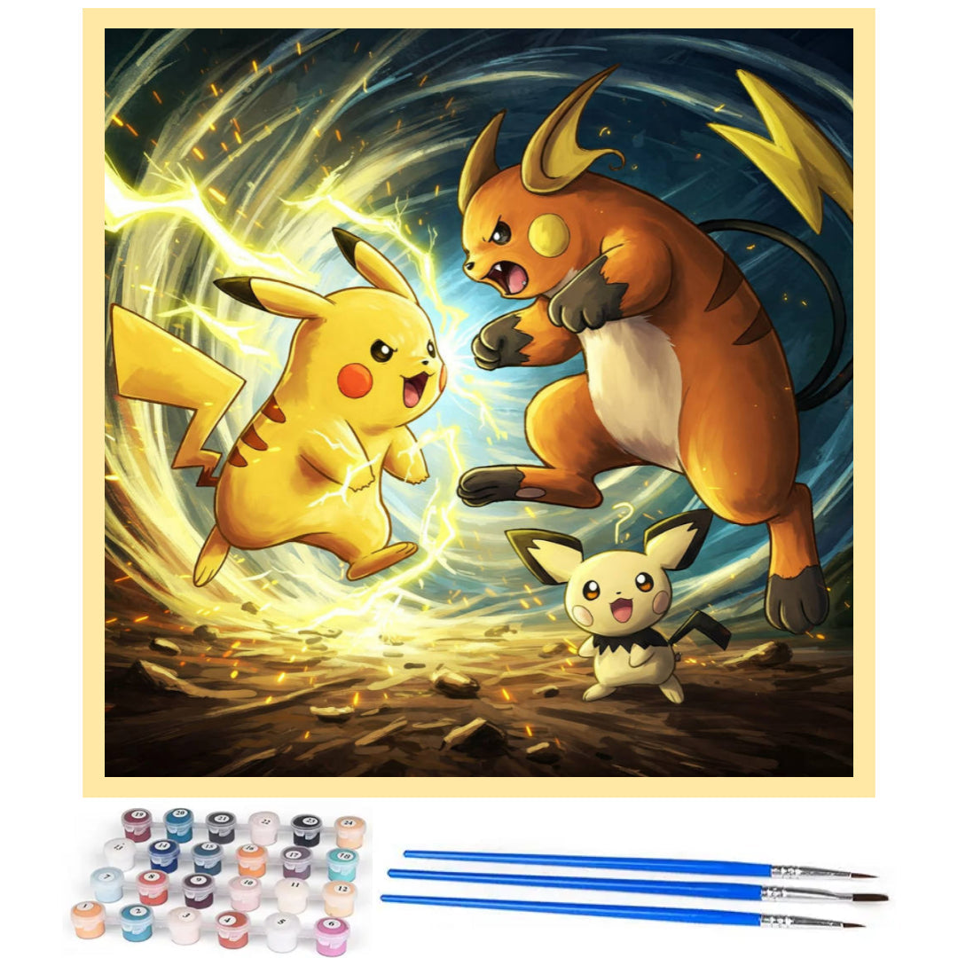 pikachu-vs-raichu-paint-by-number-kit