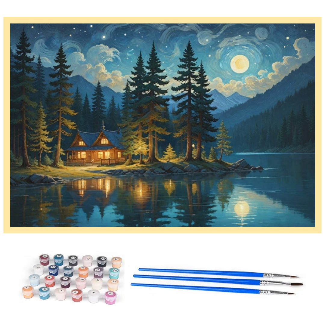 quiet-lake-at-night-paint-by-number-kit