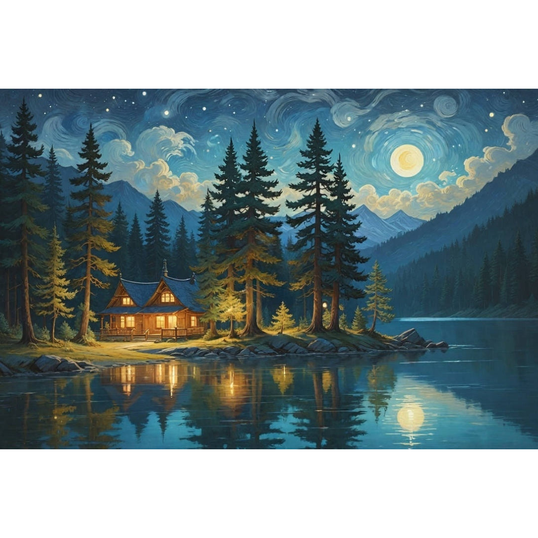quiet-lake-at-night-paint-by-number-kit