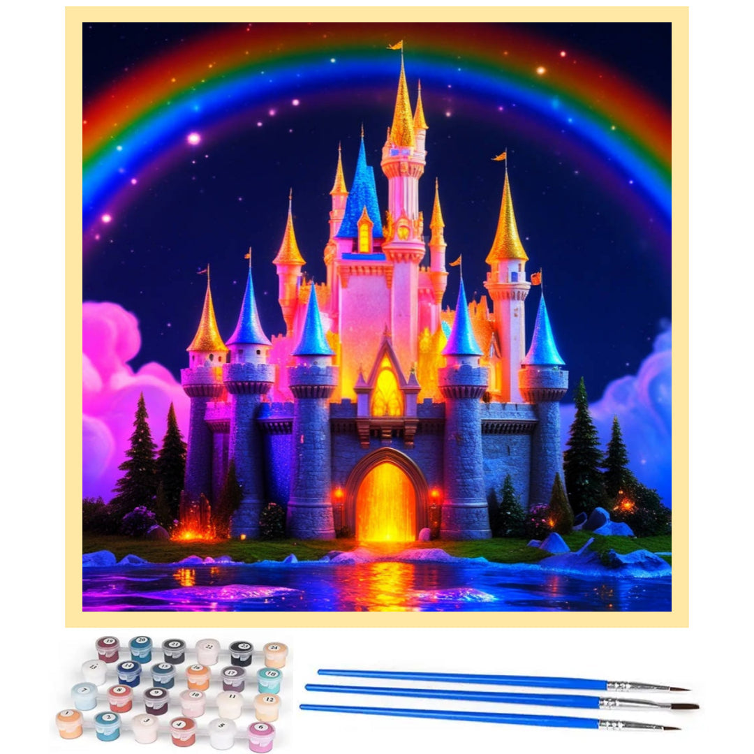 rainbow-disney-castle-paint-by-number-kit