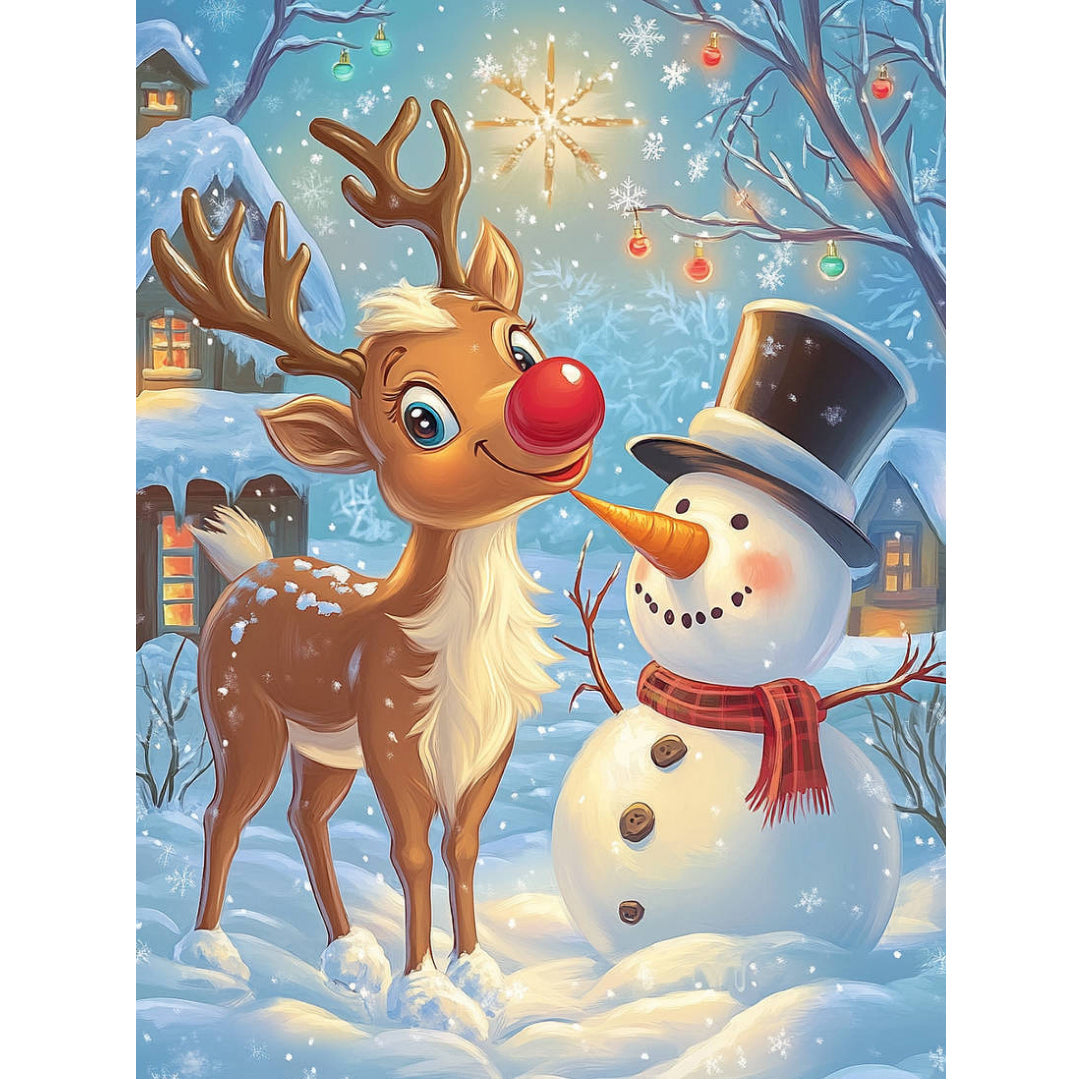 reindeer-and-snowman-paint-by-number-kit