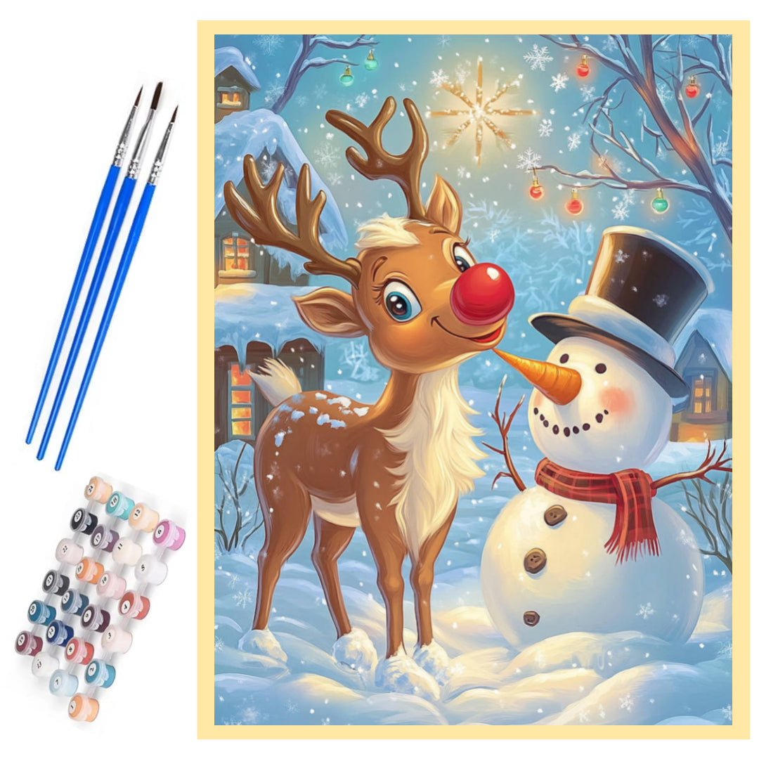 reindeer-and-snowman-paint-by-number-kit