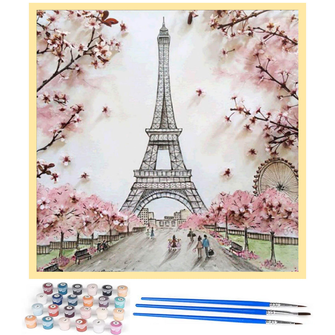 sakura-eiffel-tower-paint-by-number-kit