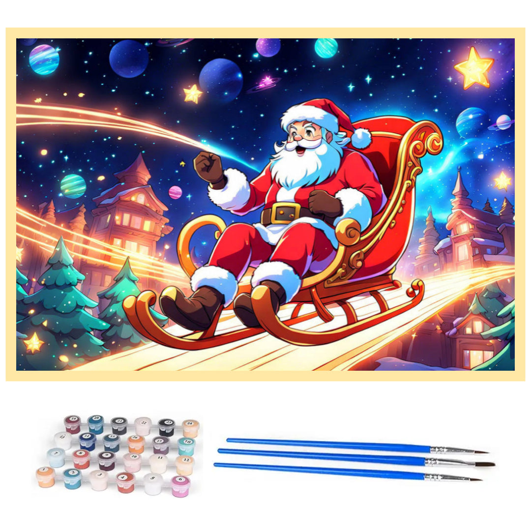 santa-claus-on-sleigh-paint-by-number-kit