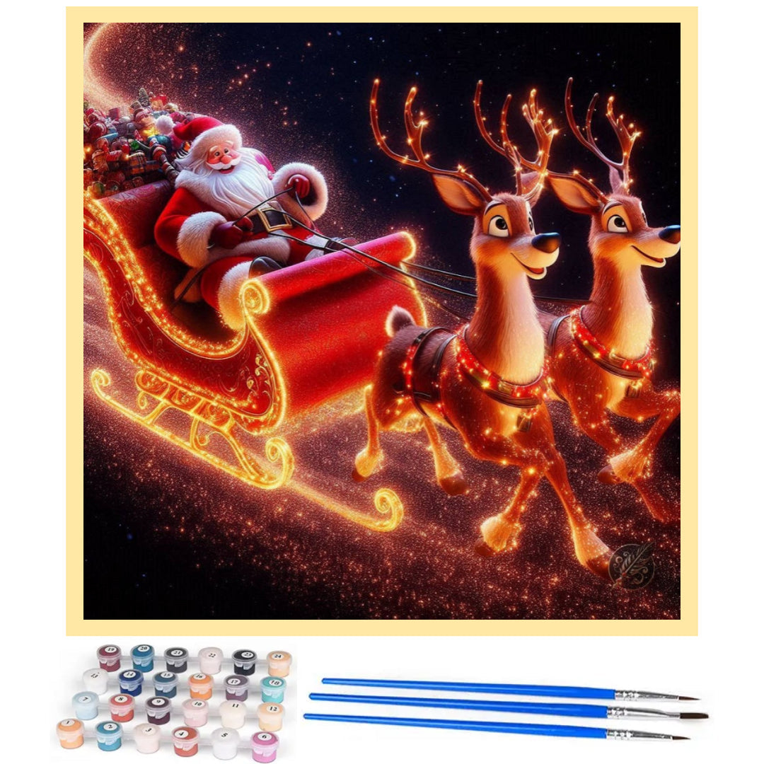 santa-flying-on-the-sleigh-paint-by-number-kit