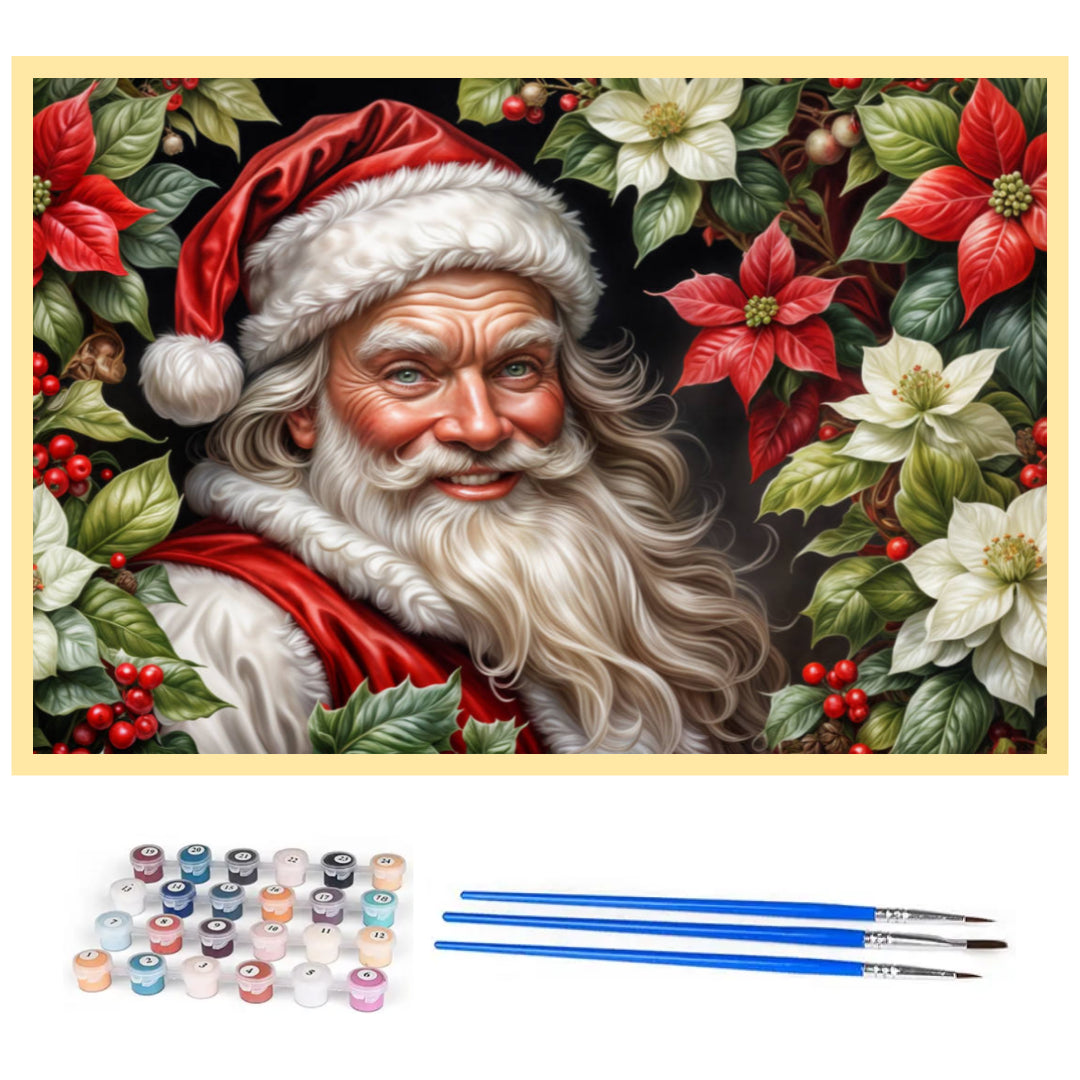 santa-in-flowers-paint-by-number-kit