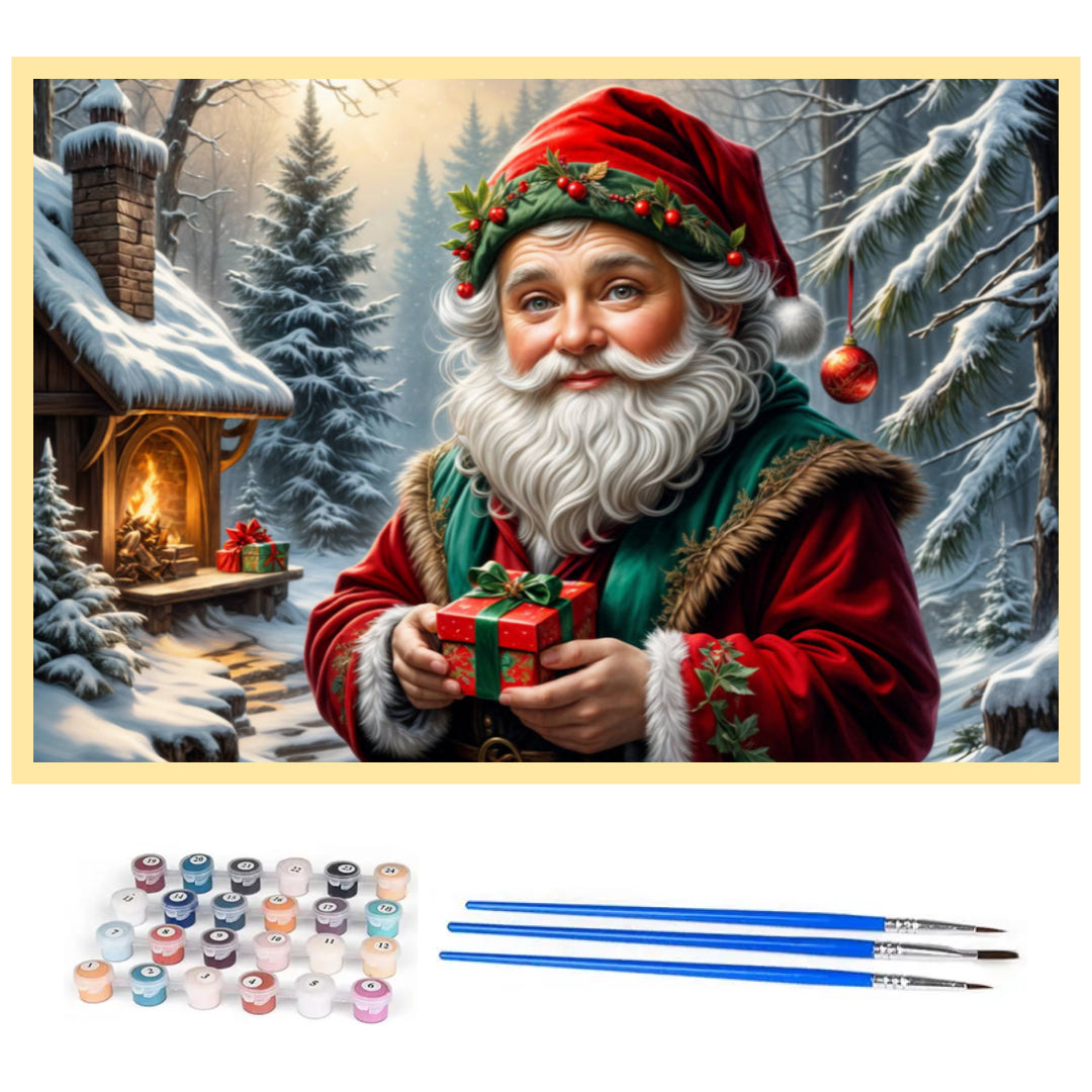 santa-with-a-gift-paint-by-number-kit