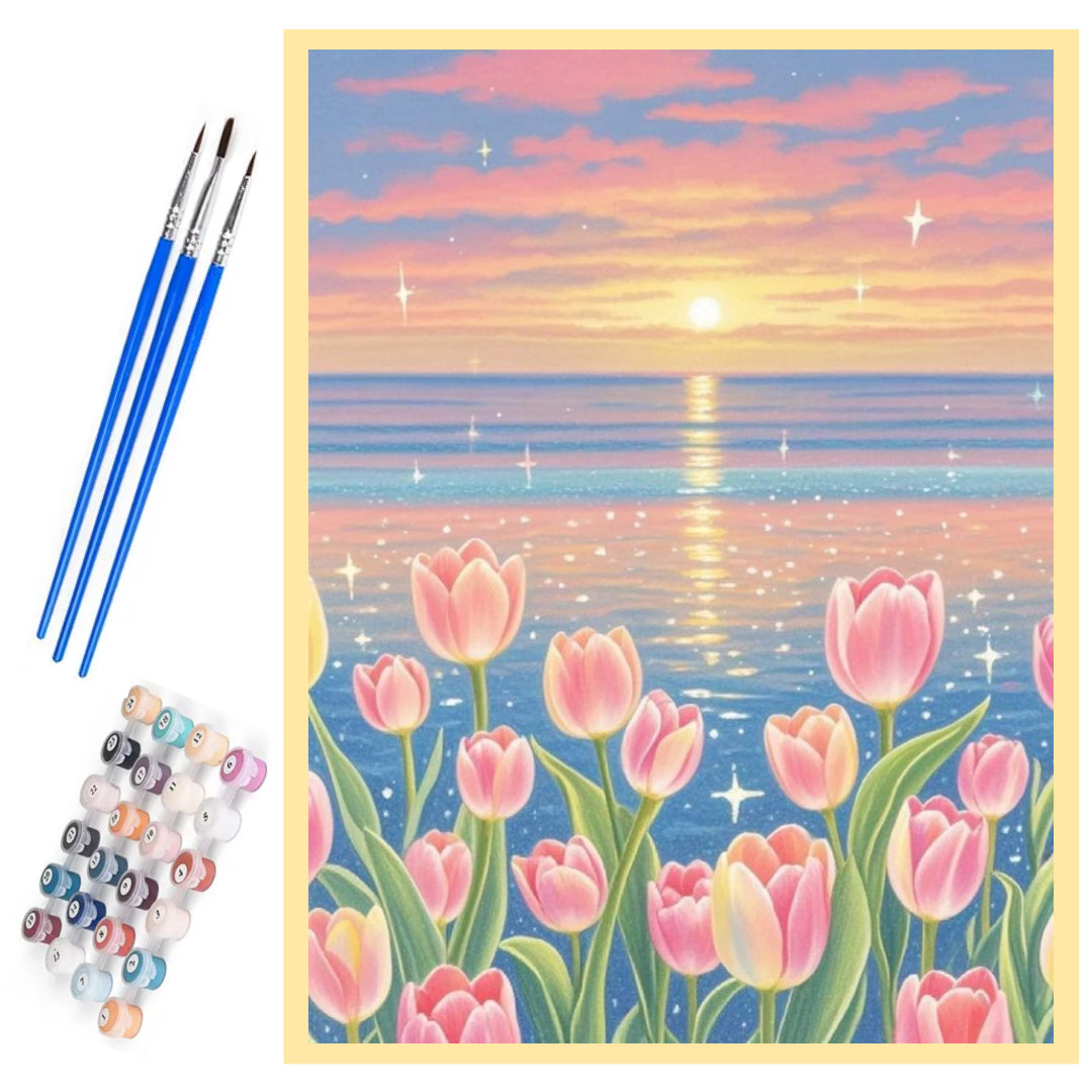 shining-tulips-paint-by-number-kit