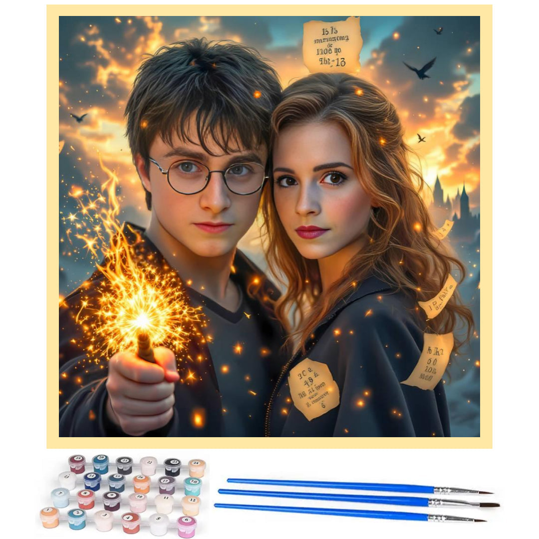 spark-of-love-harry-and-hermione-paint-by-number-kit