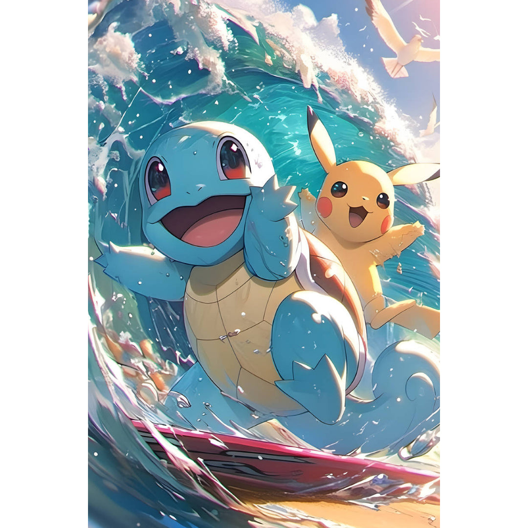 squirtle-pikachu-surfing-paint-by-number-kit