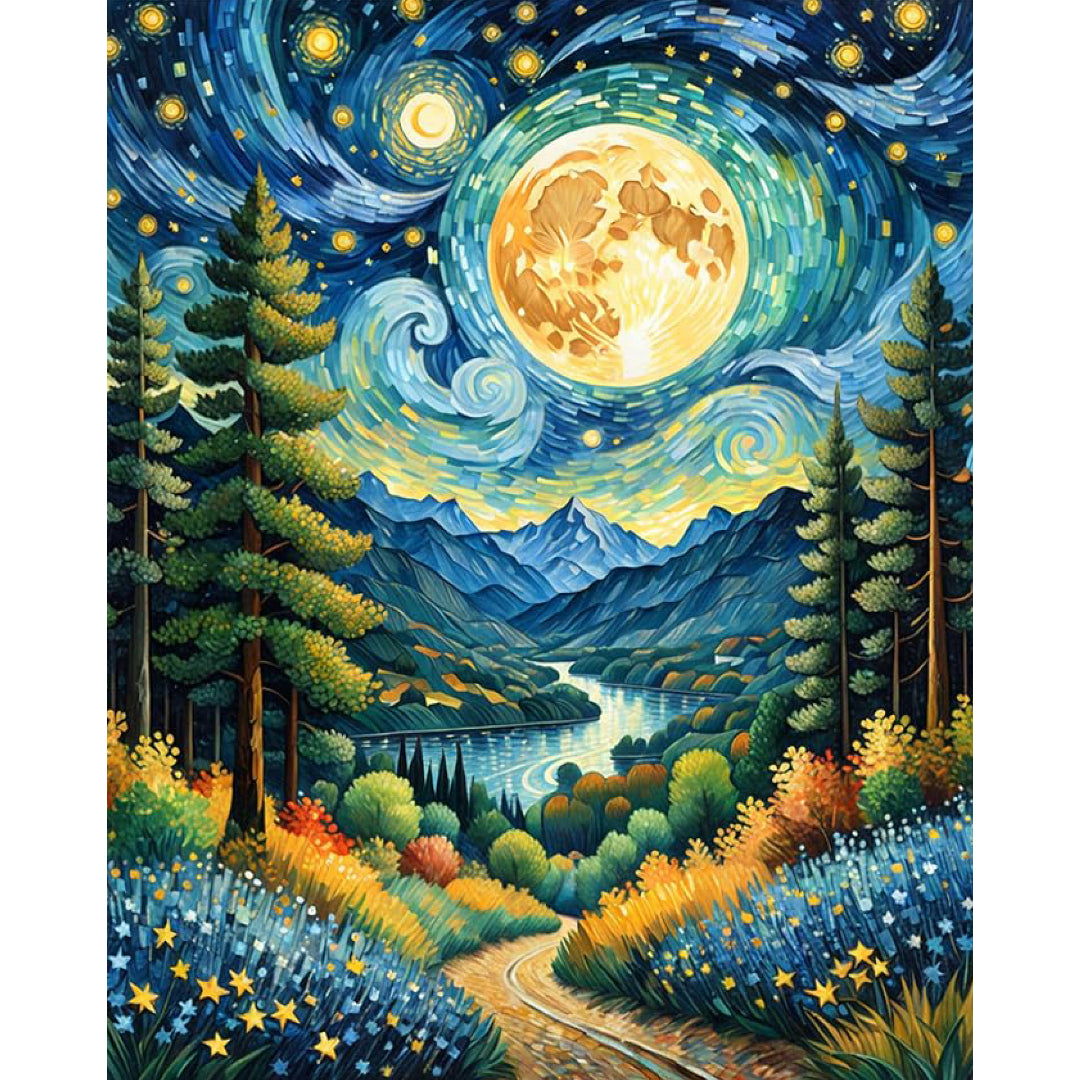 starry-forest-paint-by-number-kit