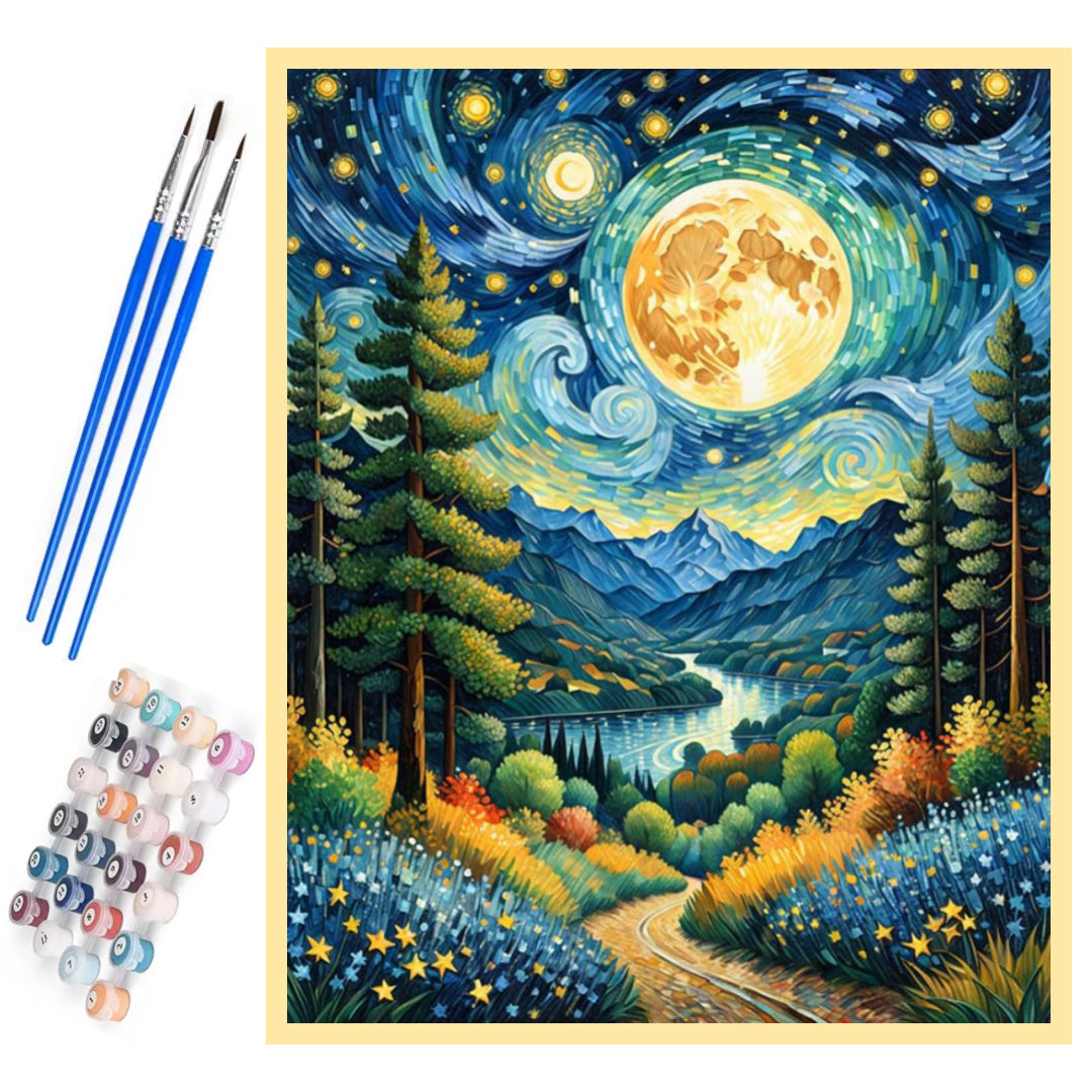starry-forest-paint-by-number-kit