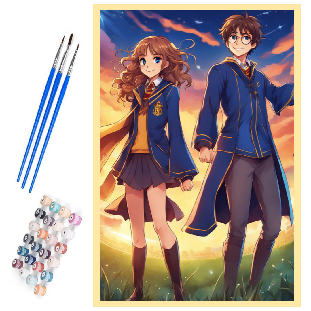 sunset-date-harry-and-hermione-paint-by-number-kit