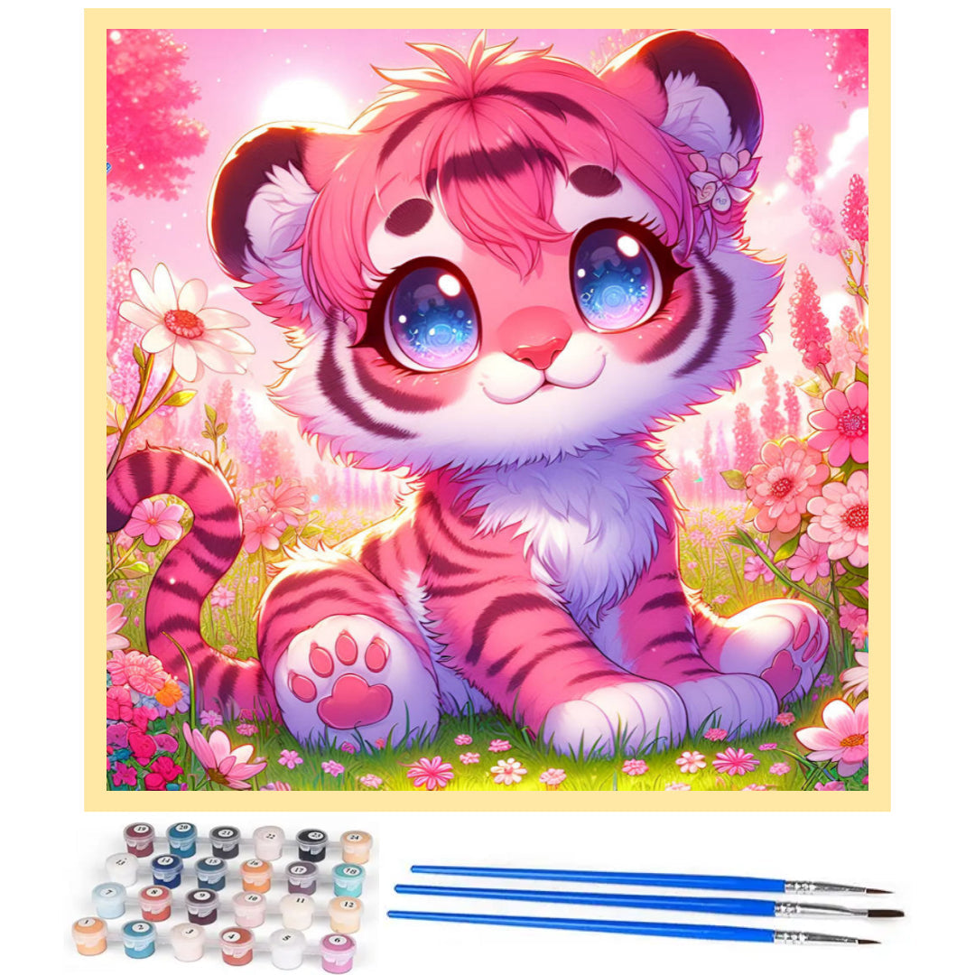 super-cute-pink-tiger-paint-by-number-kit