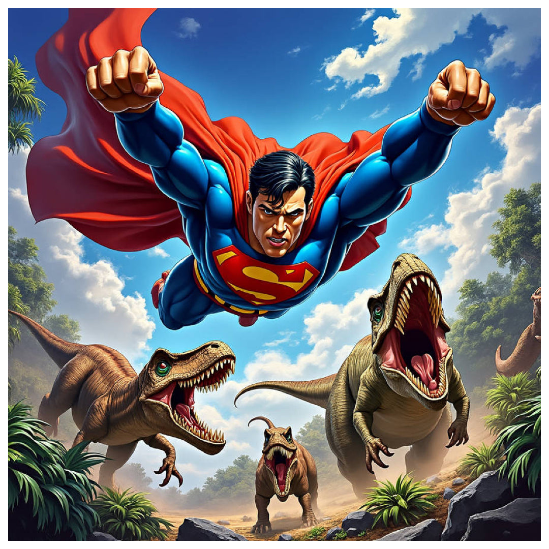 superman-and-dinosaurs-paint-by-number-kit
