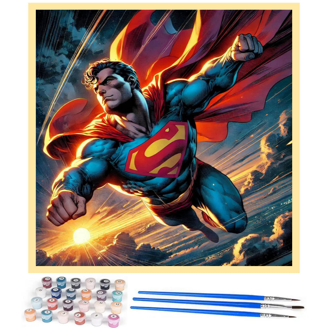 superman-at-sunset-paint-by-number-kit