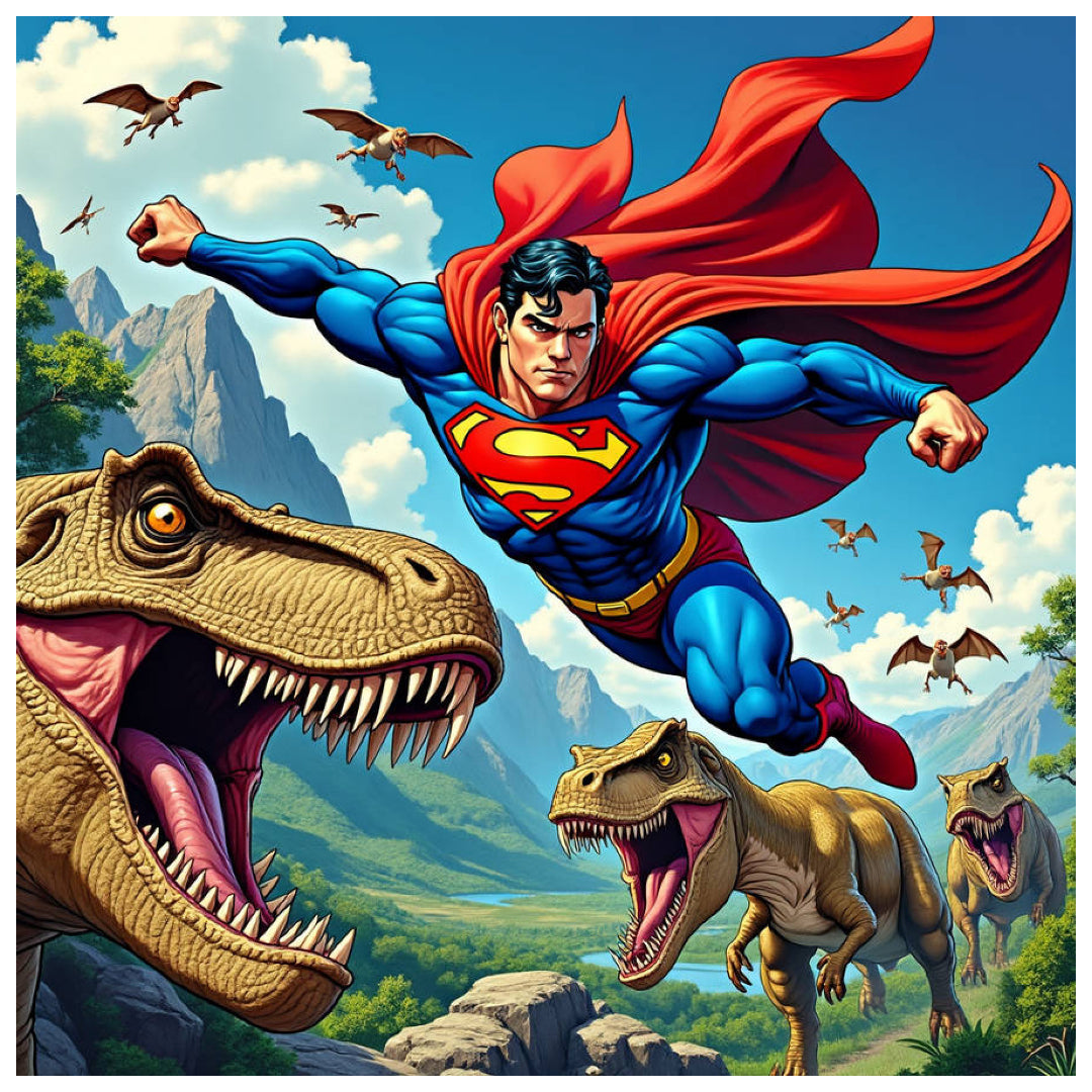 superman-in-jurassic-paint-by-number-kit