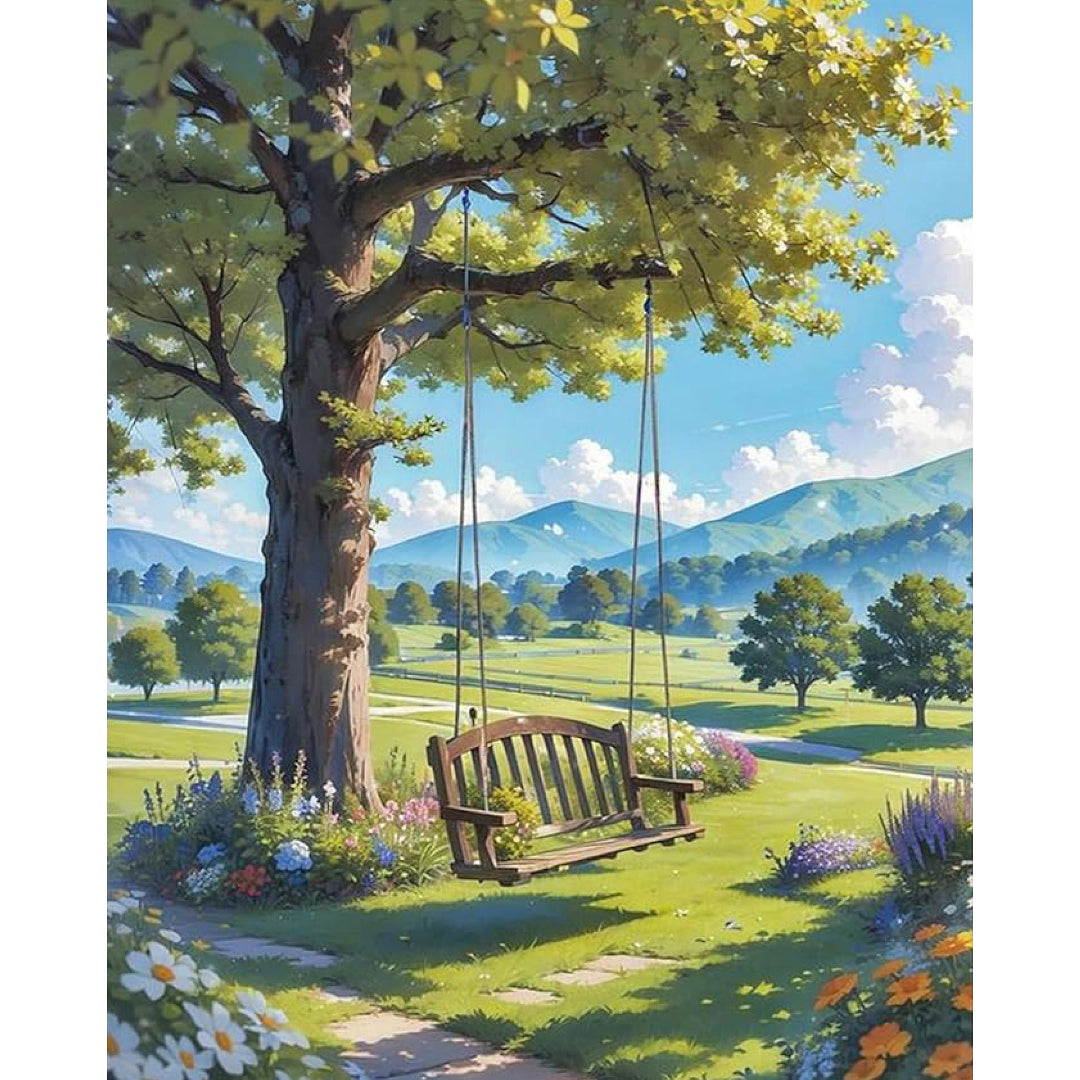 swing-under-the-tree-paint-by-number-kit