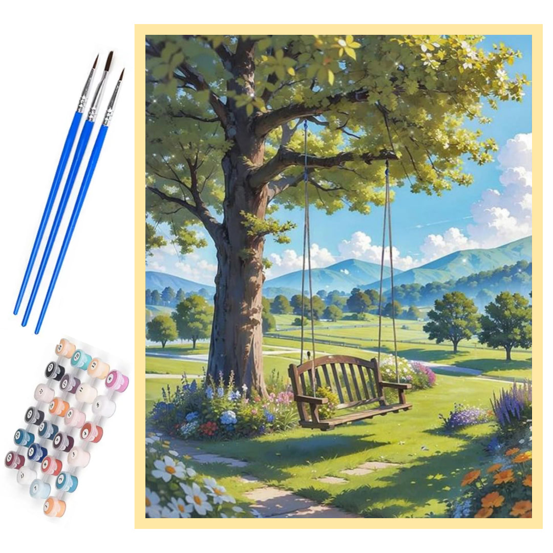swing-under-the-tree-paint-by-number-kit