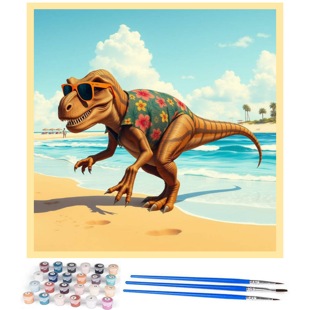 t-rex-summer-vacation-paint-by-number-kit