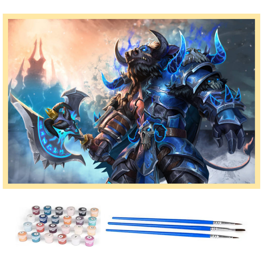 tauren-deathknight-warcraft-paint-by-number-kit