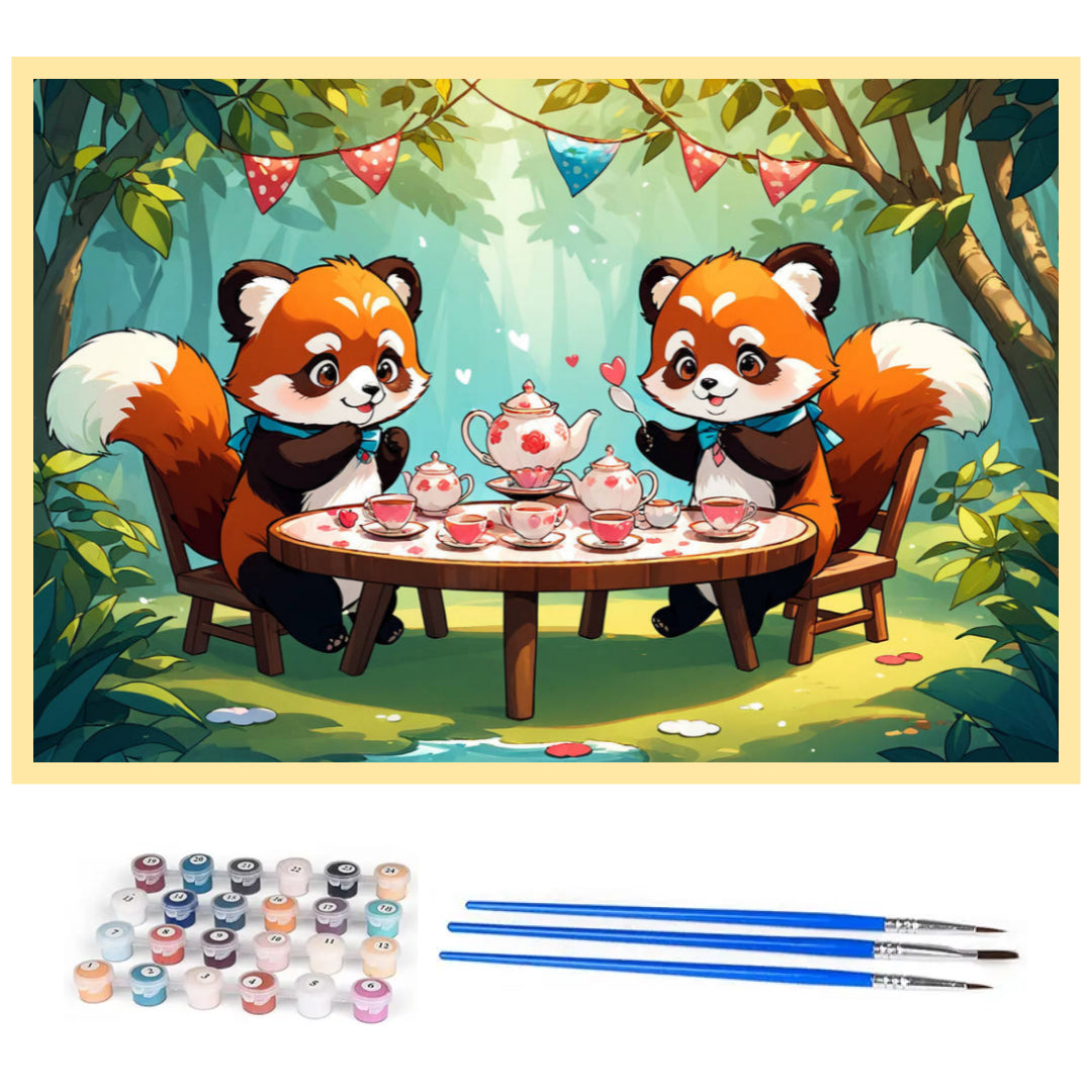 tea-party-racoon-paint-by-number-kit