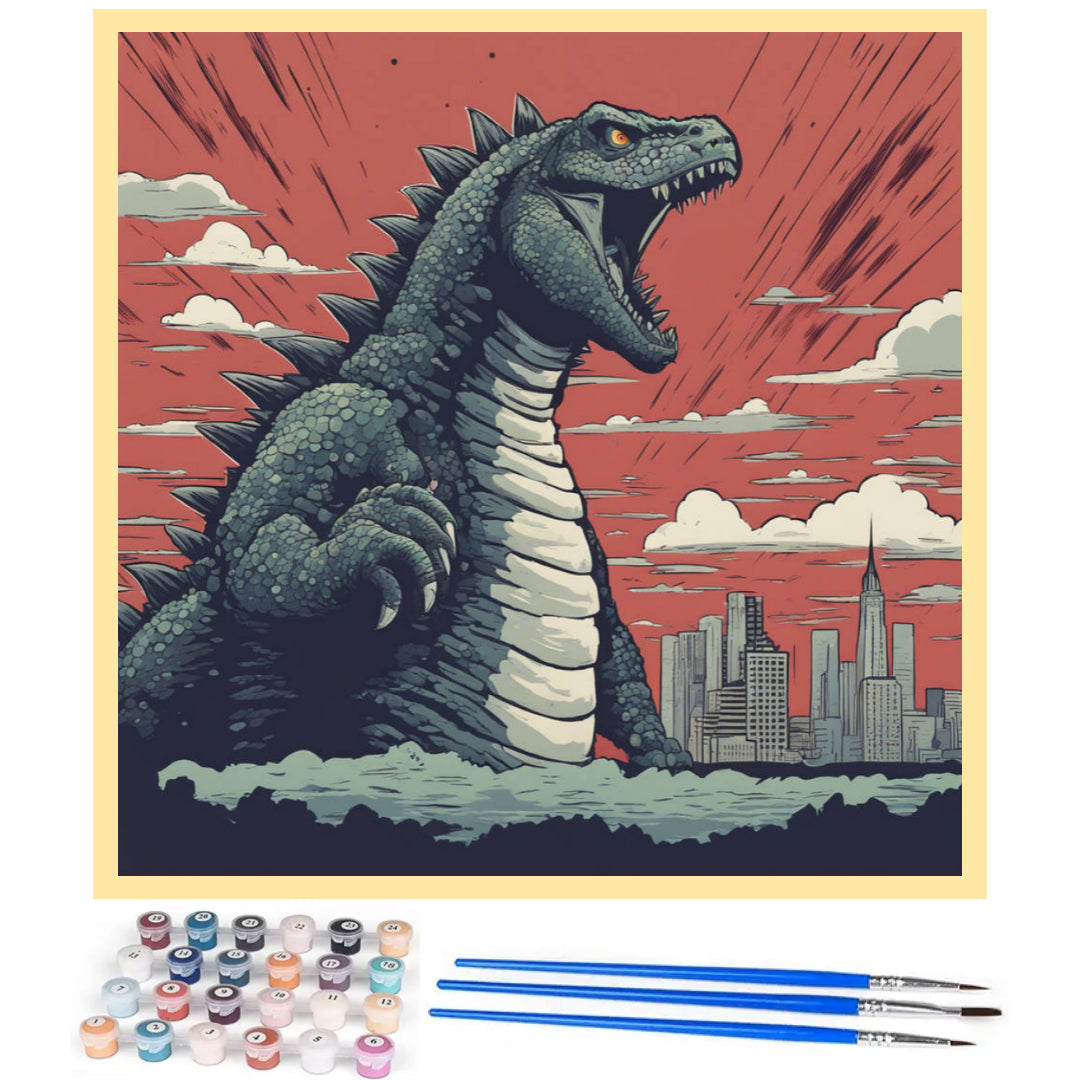 the-howler-godzilla-paint-by-number-kit