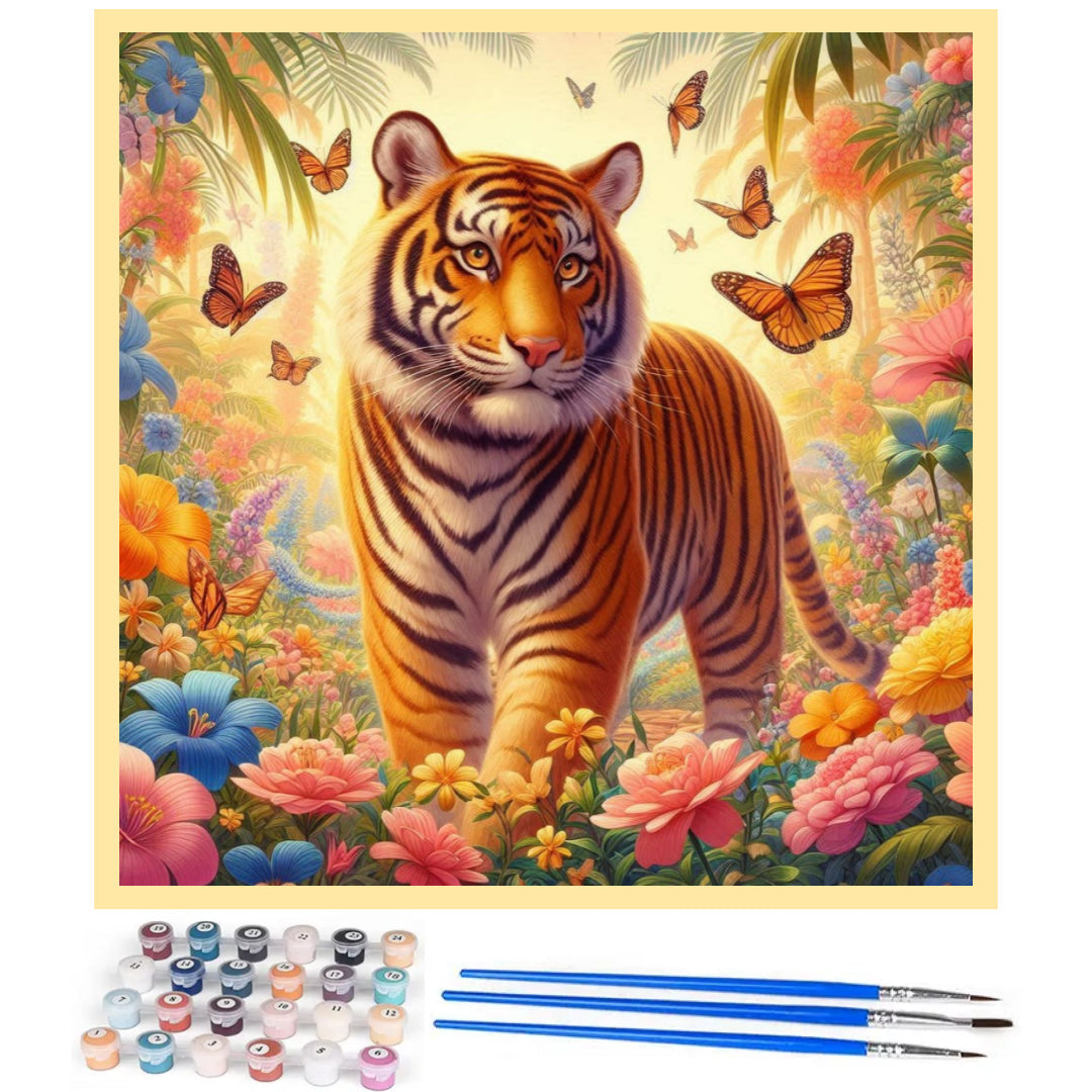 tiger-in-flowers-paint-by-number-kit