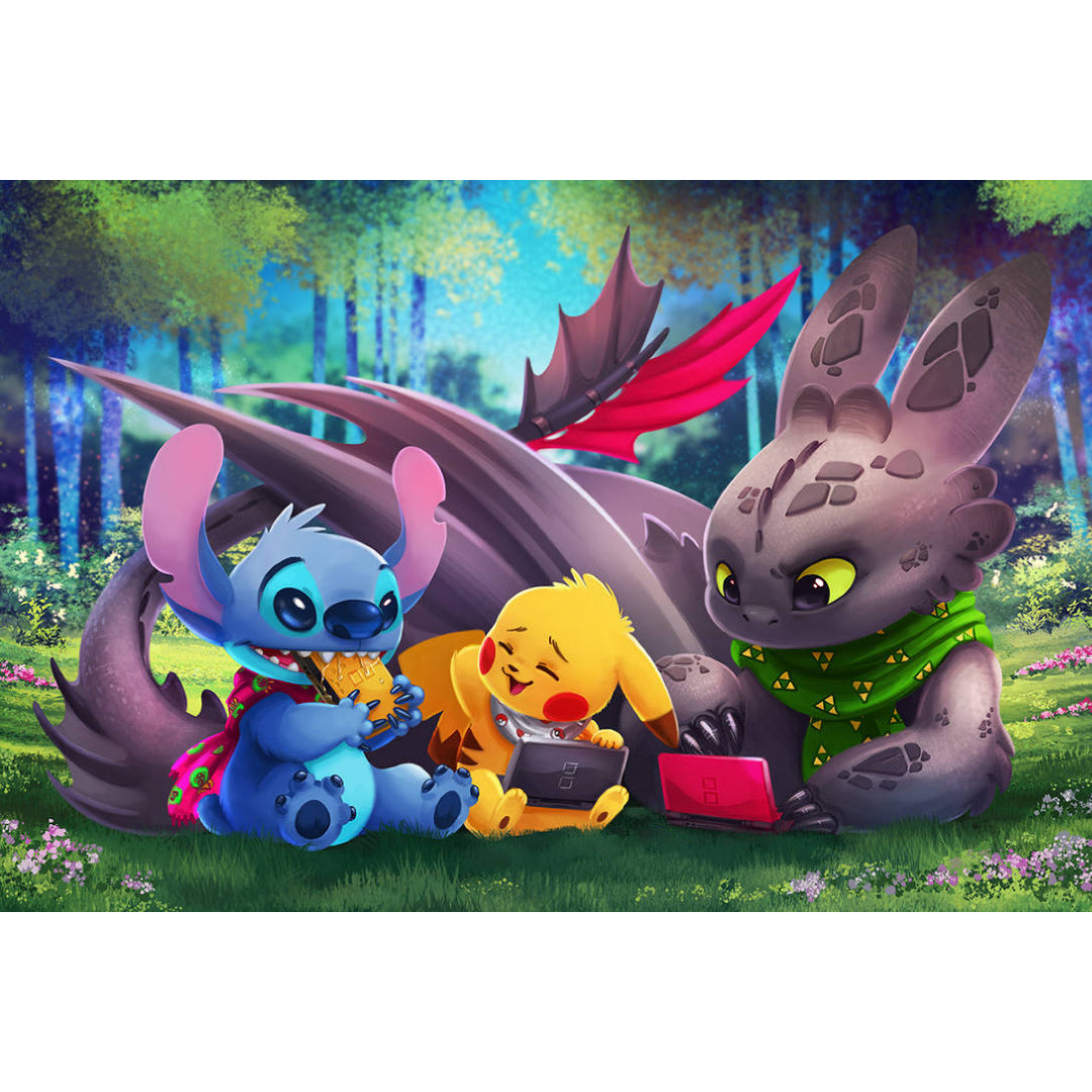toothless-stitch-pikachu-paint-by-number-kit