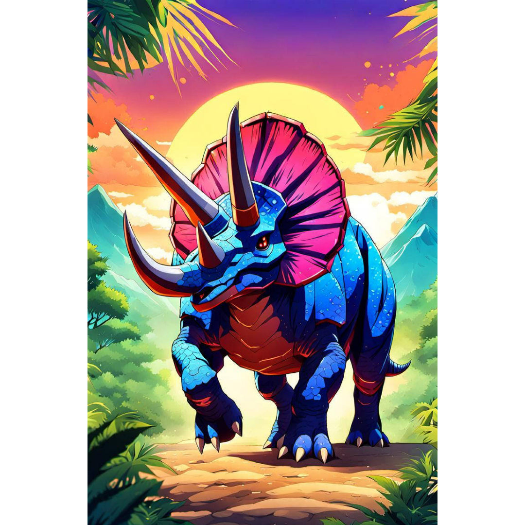 triceratops-dinosaur-paint-by-number-kit