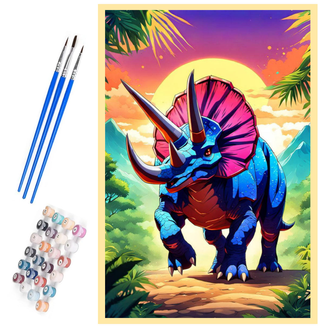 triceratops-dinosaur-paint-by-number-kit