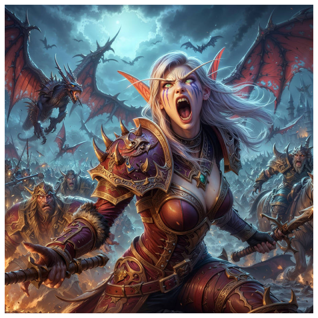 warcraft-elf-warcry-paint-by-number-kit