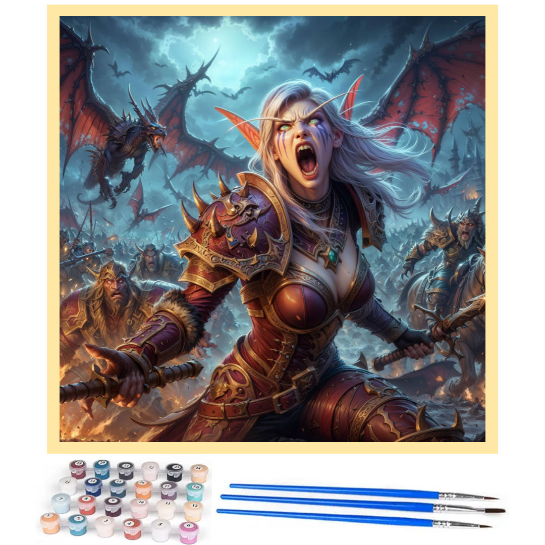warcraft-elf-warcry-paint-by-number-kit